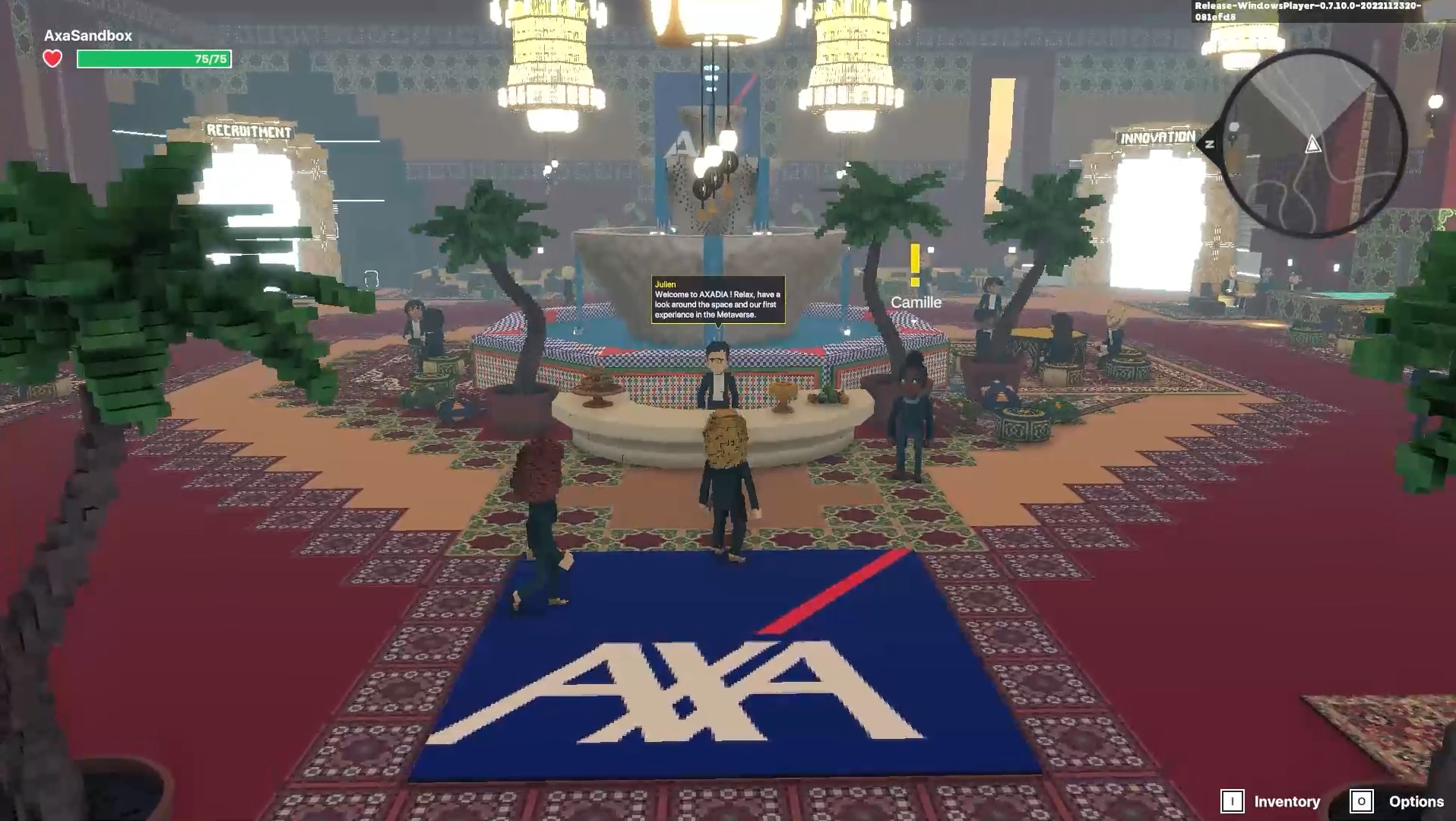 Explorez Arcadia et découvrez l'expérience metaverse AXA !