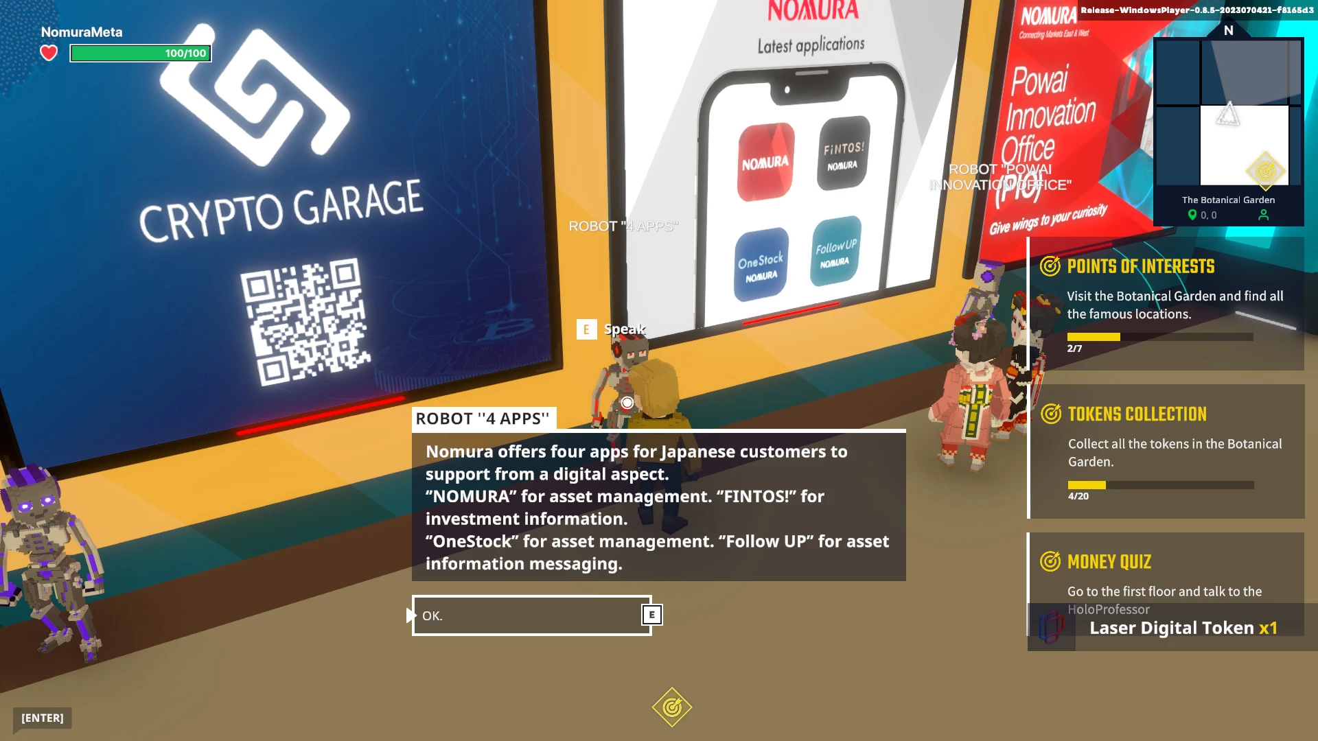 QR Codes allows visitors to learn more about Nomura and Laser Digital